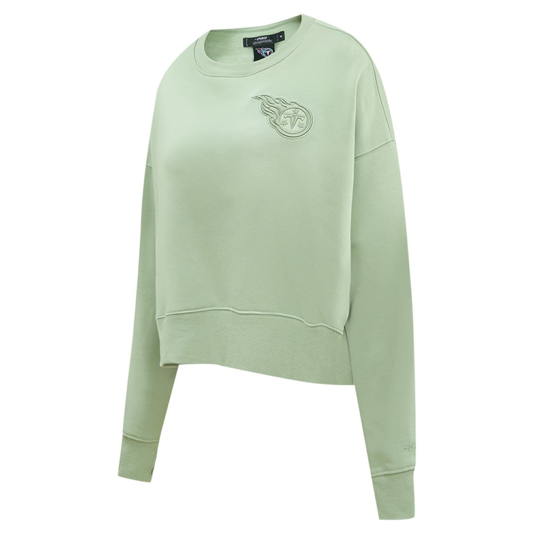 Tennessee Titans Pro Standard Women's Oversized Cropped Neutral Pullover Sweatshirt - Light Green Pullover