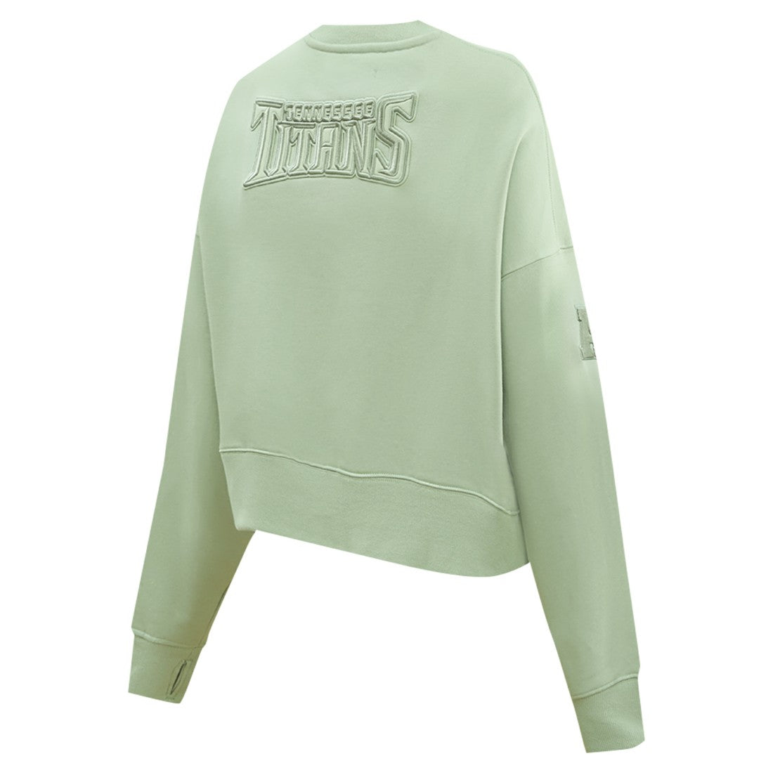 Tennessee Titans Pro Standard Women's Oversized Cropped Neutral Pullover Sweatshirt - Light Green Pullover