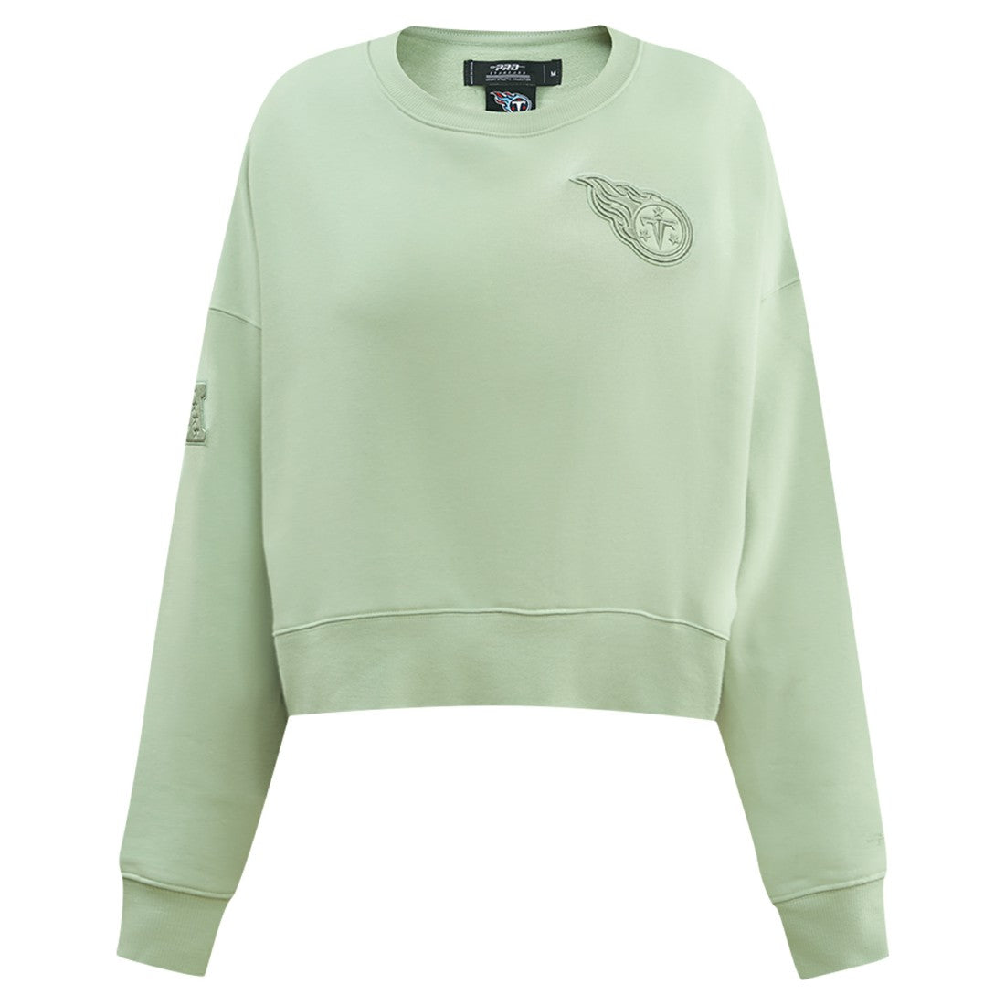 Tennessee Titans Pro Standard Women's Oversized Cropped Neutral Pullover Sweatshirt - Light Green Pullover