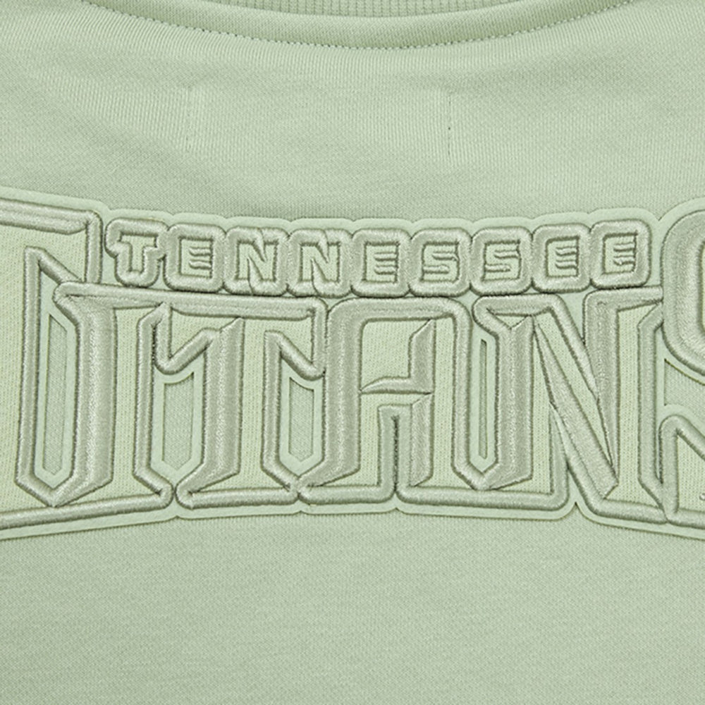 Tennessee Titans Pro Standard Women's Oversized Cropped Neutral Pullover Sweatshirt - Light Green Pullover