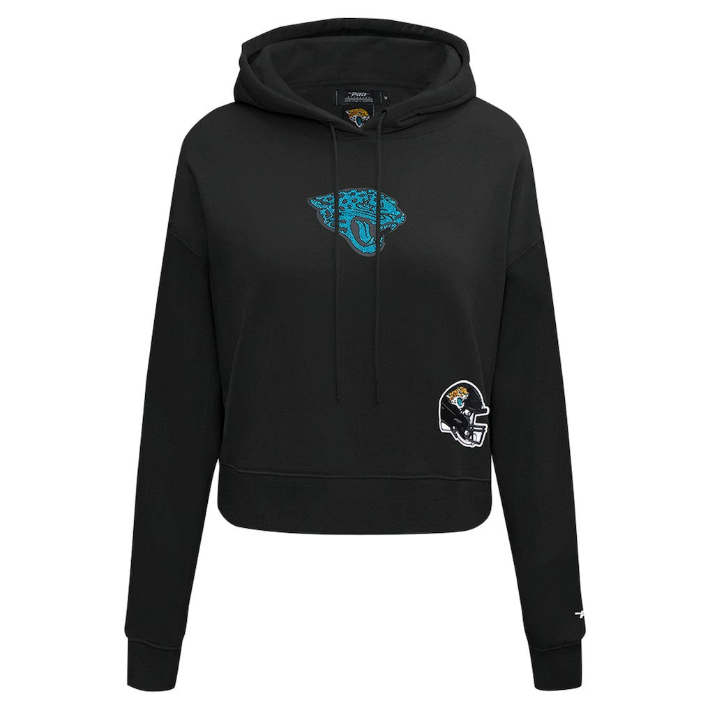 Jacksonville Jaguars Pro Standard Women's Jeweled Cropped Pullover Hoodie - Black Hoodies