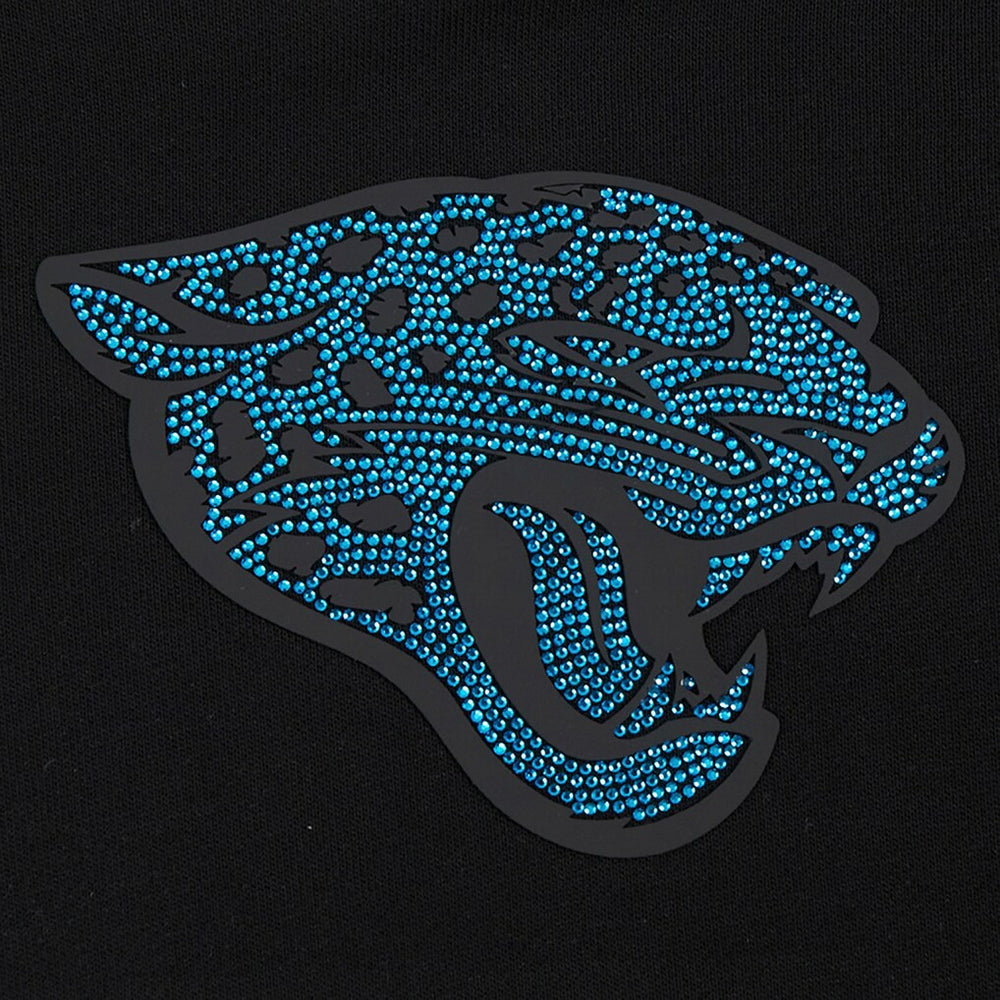 Jacksonville Jaguars Pro Standard Women's Jeweled Cropped Pullover Hoodie - Black Hoodies