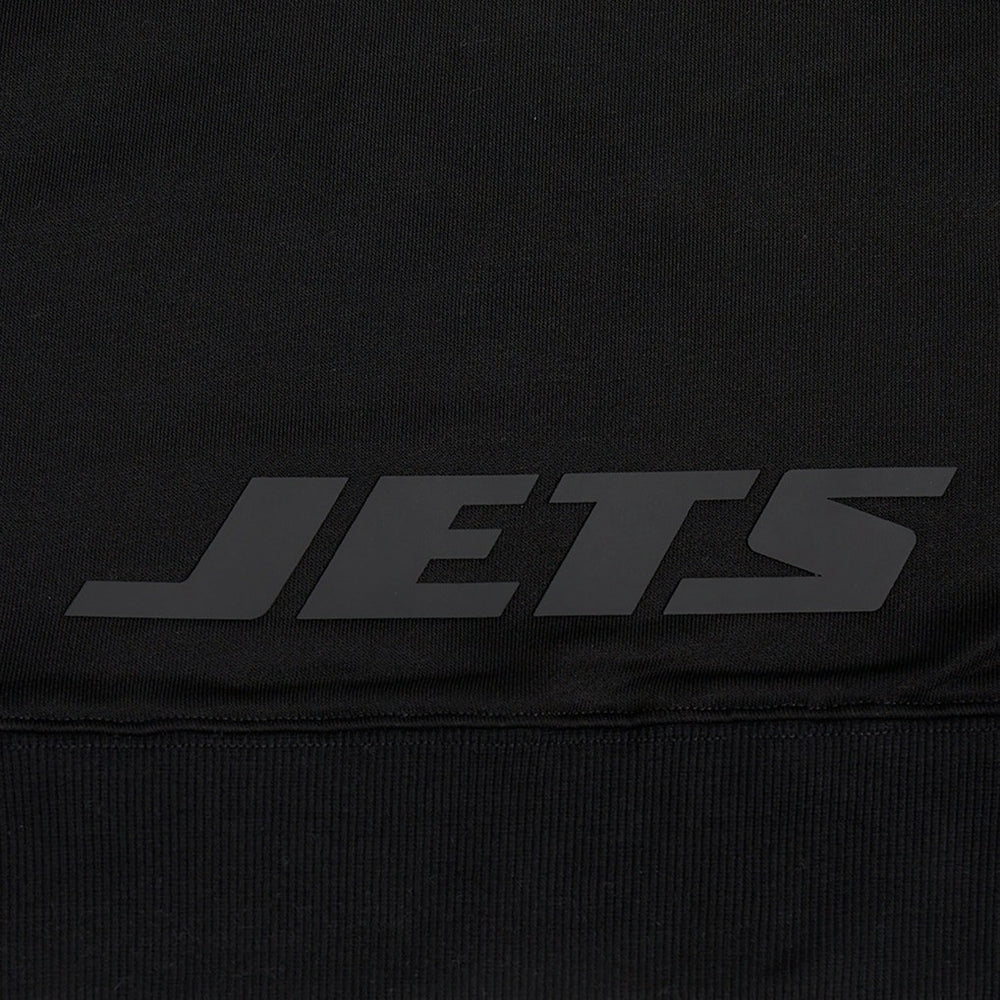 New York Jets Pro Standard Women's Jeweled Cropped Pullover Hoodie - Black Hoodies