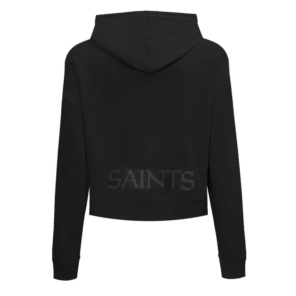 New Orleans Saints Pro Standard Women's Jeweled Cropped Pullover Hoodie - Black Hoodies