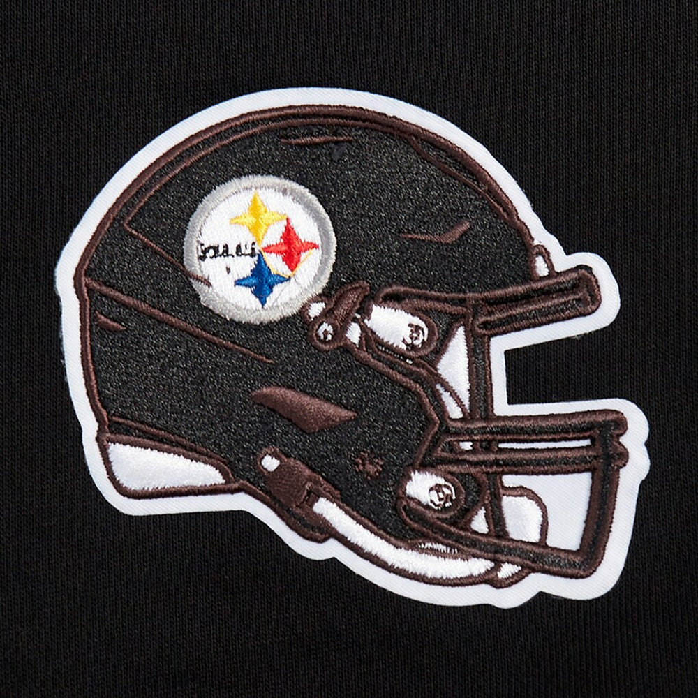 Pittsburgh Steelers Pro Standard Women's Jeweled Cropped Pullover Hoodie - Black Hoodies