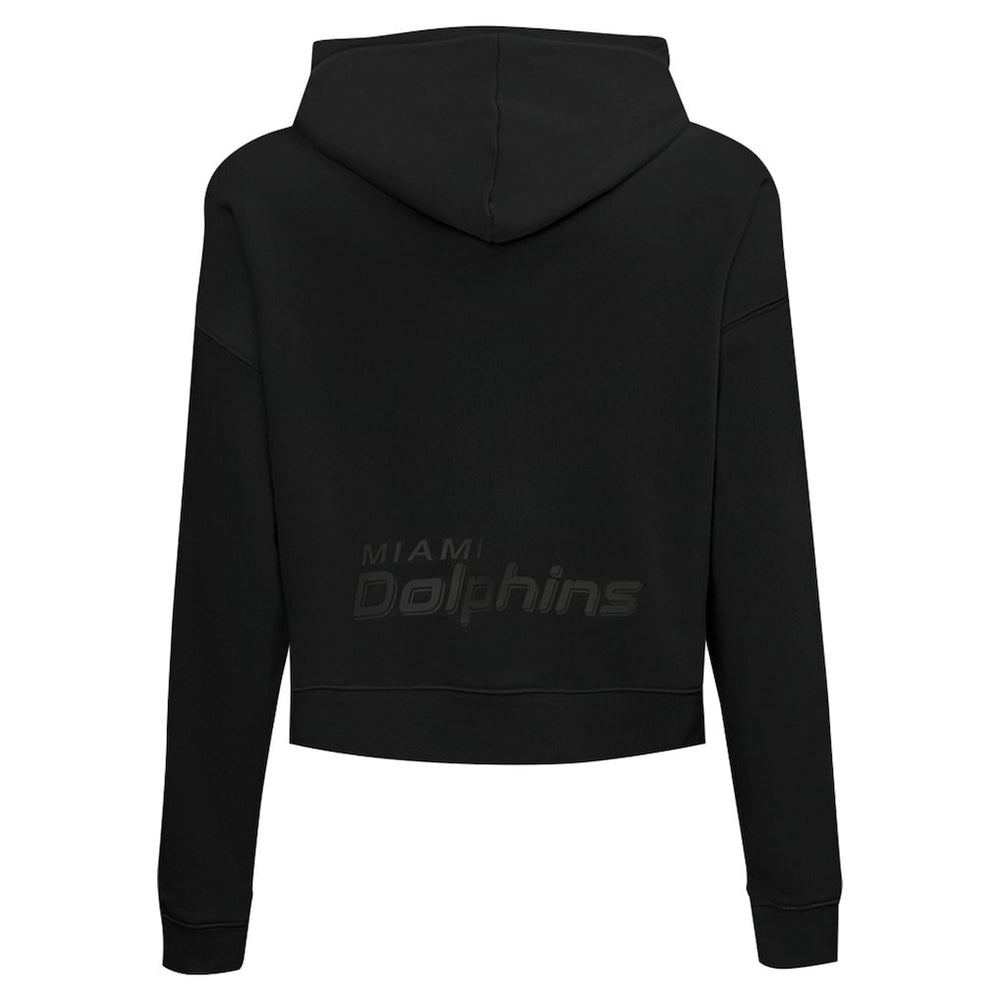 Miami Dolphins Pro Standard Women's Jeweled Cropped Pullover Hoodie - Black Hoodies