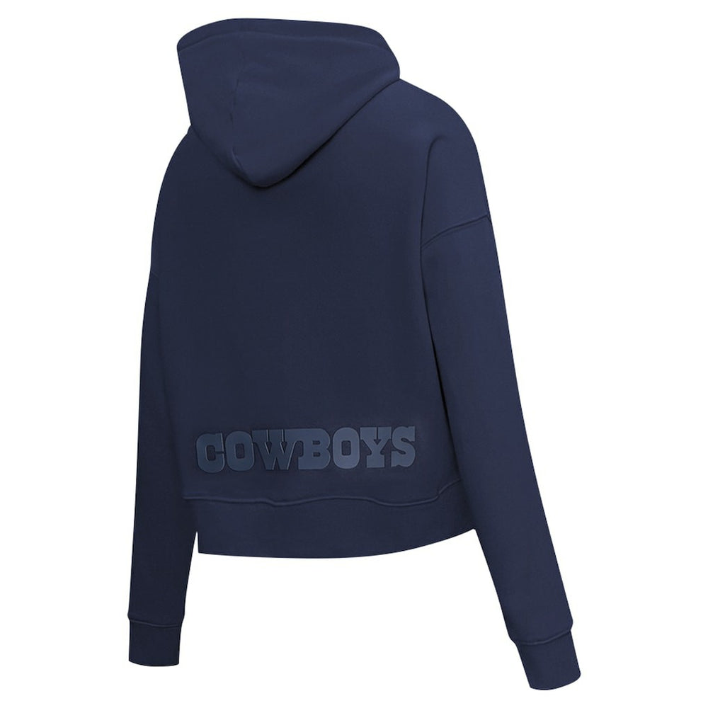 Dallas Cowboys Pro Standard Women's Jeweled Cropped Pullover Hoodie - Navy Hoodies