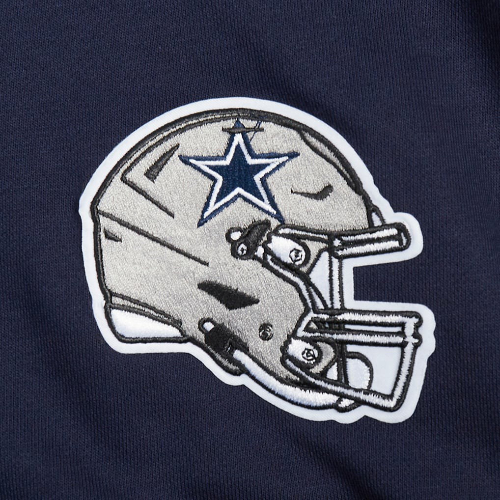Dallas Cowboys Pro Standard Women's Jeweled Cropped Pullover Hoodie - Navy Hoodies