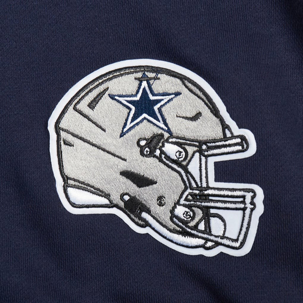 Dallas Cowboys Pro Standard Women's Jeweled Cropped Pullover Hoodie - Navy Hoodies
