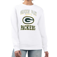 Green Bay Packers G-III 4Her by Carl Banks Women's Team Logo Graphic Tri-Blend Pullover Sweatshirt - White Pullover