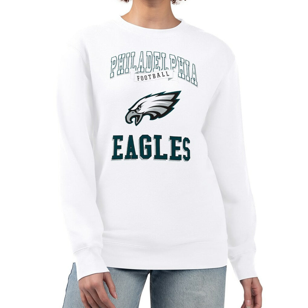 Philadelphia Eagles G-III 4Her by Carl Banks Women's Team Logo Graphic Tri-Blend Pullover Sweatshirt - White Pullover