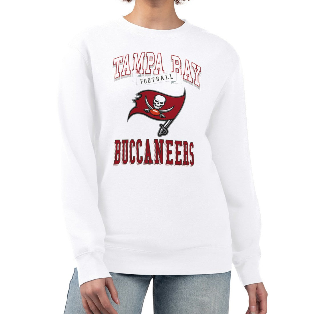 Tampa Bay Buccaneers G-III 4Her by Carl Banks Women's Team Logo Graphic Tri-Blend Pullover Sweatshirt - White Pullover