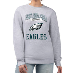 Philadelphia Eagles G-III 4Her by Carl Banks Women's Team Logo Graphic Tri-Blend Pullover Sweatshirt - Heather Gray Pullover