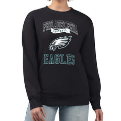 Philadelphia Eagles G-III 4Her by Carl Banks Women's Team Logo Graphic Tri-Blend Pullover Sweatshirt - Black Pullover