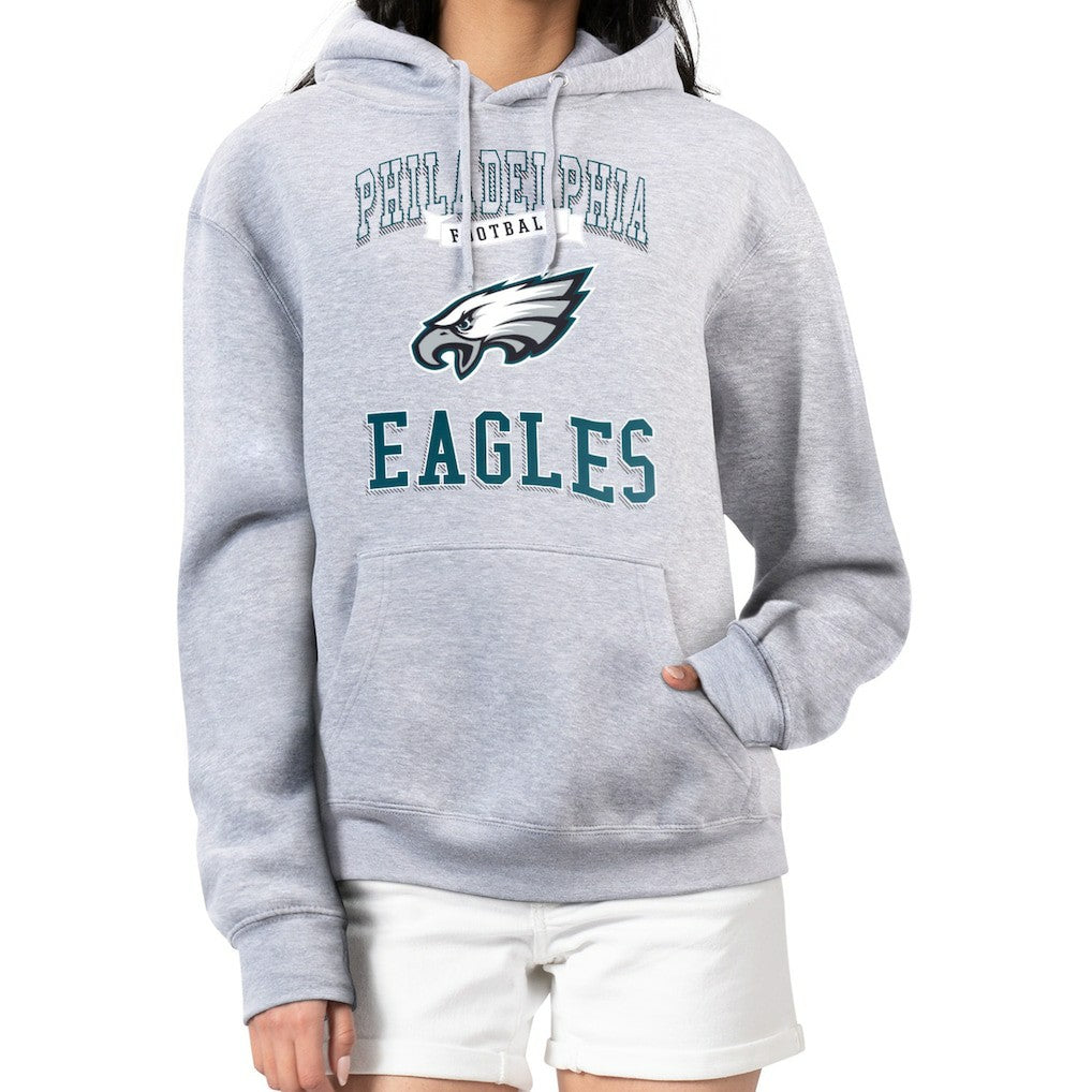 Philadelphia Eagles G-III 4Her by Carl Banks Women's Team Logo Graphic Fleece Tri-Blend Pullover Hoodie - Heather Gray Hoodies