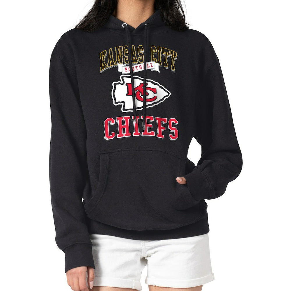 Kansas City Chiefs G-III 4Her by Carl Banks Women's Team Logo Graphic Fleece Tri-Blend Pullover Hoodie - Black Hoodies