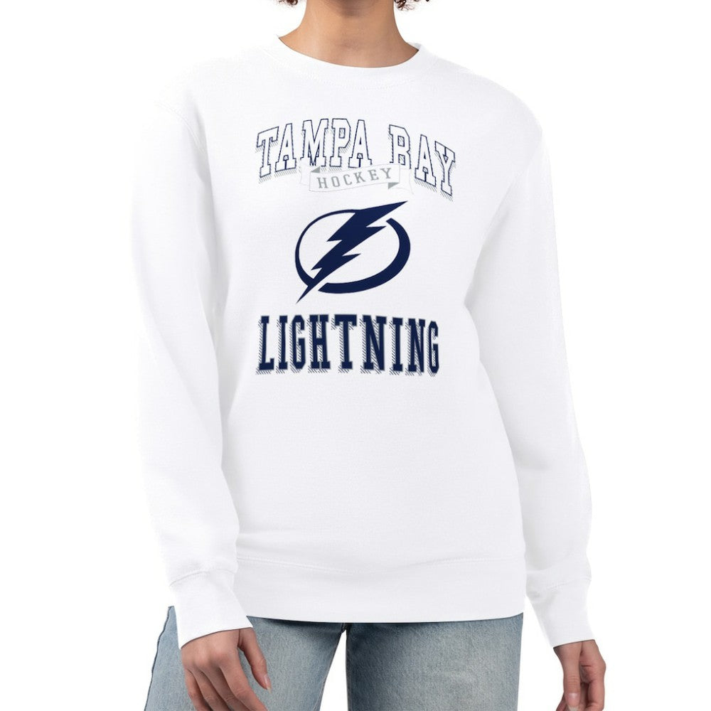 Tampa Bay Lightning G-III 4Her by Carl Banks Women's Team Logo Tri-Blend Fleece Pullover Sweatshirt - White | US 201612628