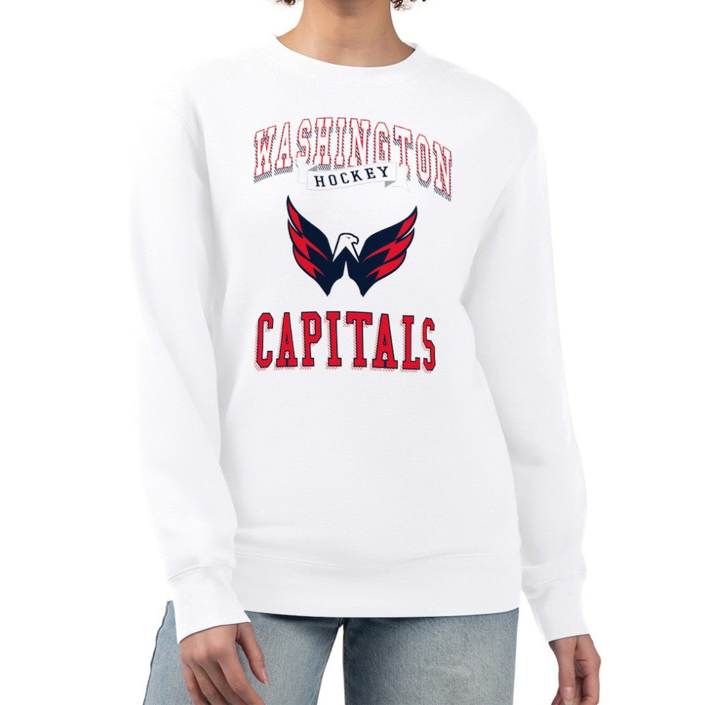 Washington Capitals G-III 4Her by Carl Banks Women's Team Logo Tri-Blend Fleece Pullover Sweatshirt - White | US 201612632