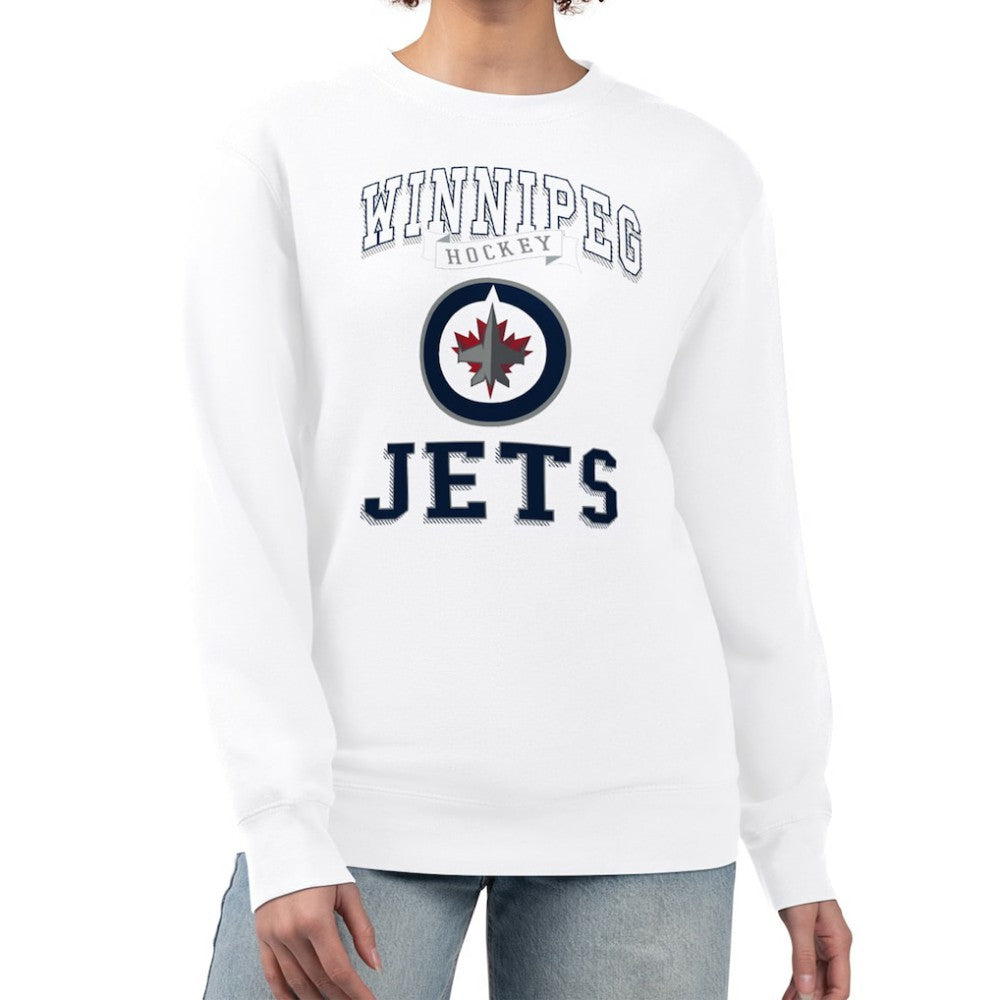 Winnipeg Jets G-III 4Her by Carl Banks Women's Team Logo Tri-Blend Fleece Pullover Sweatshirt - White | US 201612633