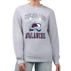 Colorado Avalanche G-III 4Her by Carl Banks Women's Team Logo Tri-Blend Fleece Pullover Sweatshirt - Heather Gray | US 201612641
