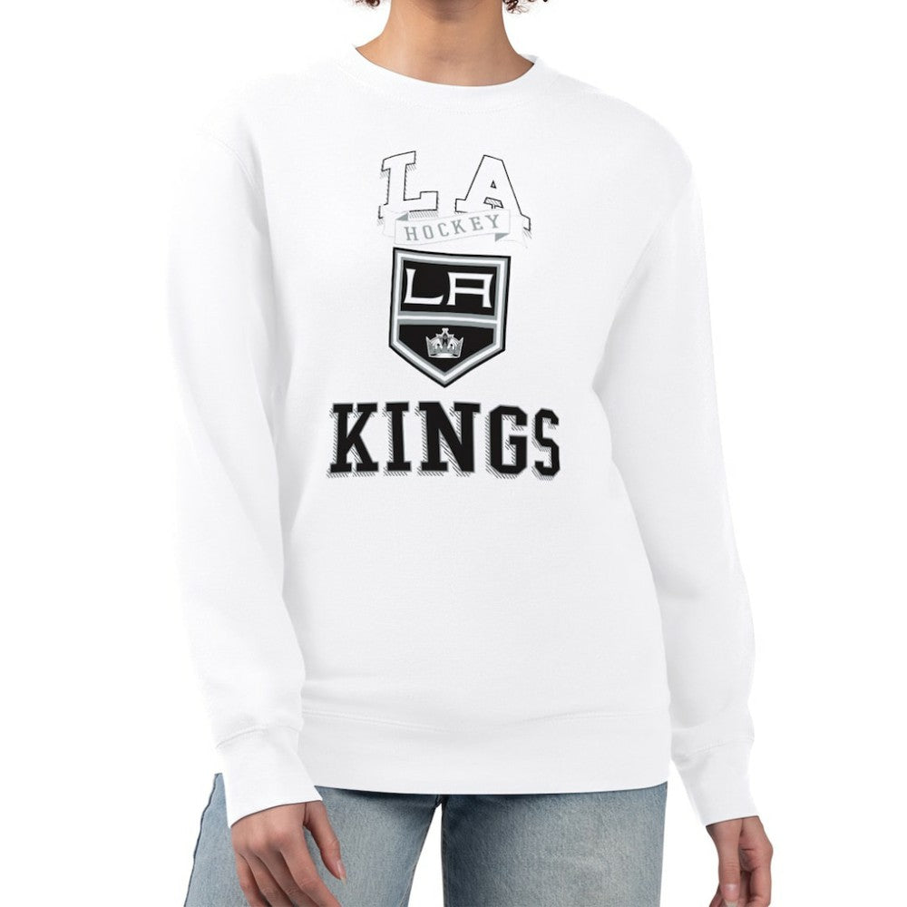 Los Angeles Kings G-III 4Her by Carl Banks Women's Team Logo Tri-Blend Fleece Pullover Sweatshirt - White | US 201612648