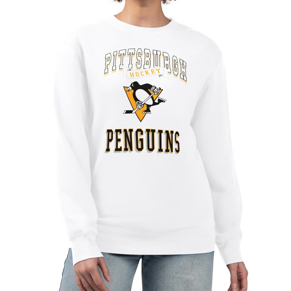 Pittsburgh Penguins G-III 4Her by Carl Banks Women's Team Logo Tri-Blend Fleece Pullover Sweatshirt - White | US 201612679
