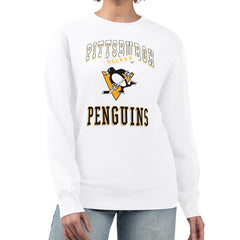 Pittsburgh Penguins G-III 4Her by Carl Banks Women's Team Logo Tri-Blend Fleece Pullover Sweatshirt - White | US 201612679