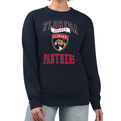 Florida Panthers G-III 4Her by Carl Banks Women's Team Logo Tri-Blend Fleece Pullover Sweatshirt - Navy | US 201612686