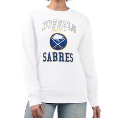 Buffalo Sabres G-III 4Her by Carl Banks Women's Team Logo Tri-Blend Fleece Pullover Sweatshirt - White | US 201612695