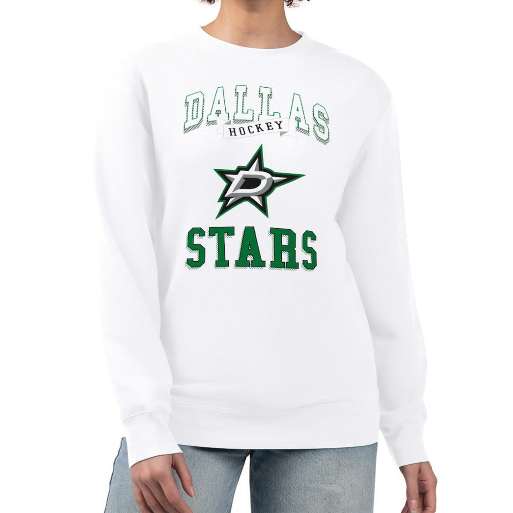 Dallas Stars G-III 4Her by Carl Banks Women's Team Logo Tri-Blend Fleece Pullover Sweatshirt - White | US 201612702