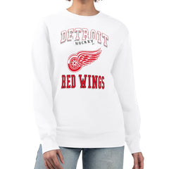 Detroit Red Wings G-III 4Her by Carl Banks Women's Team Logo Tri-Blend Fleece Pullover Sweatshirt - White | US 201612704
