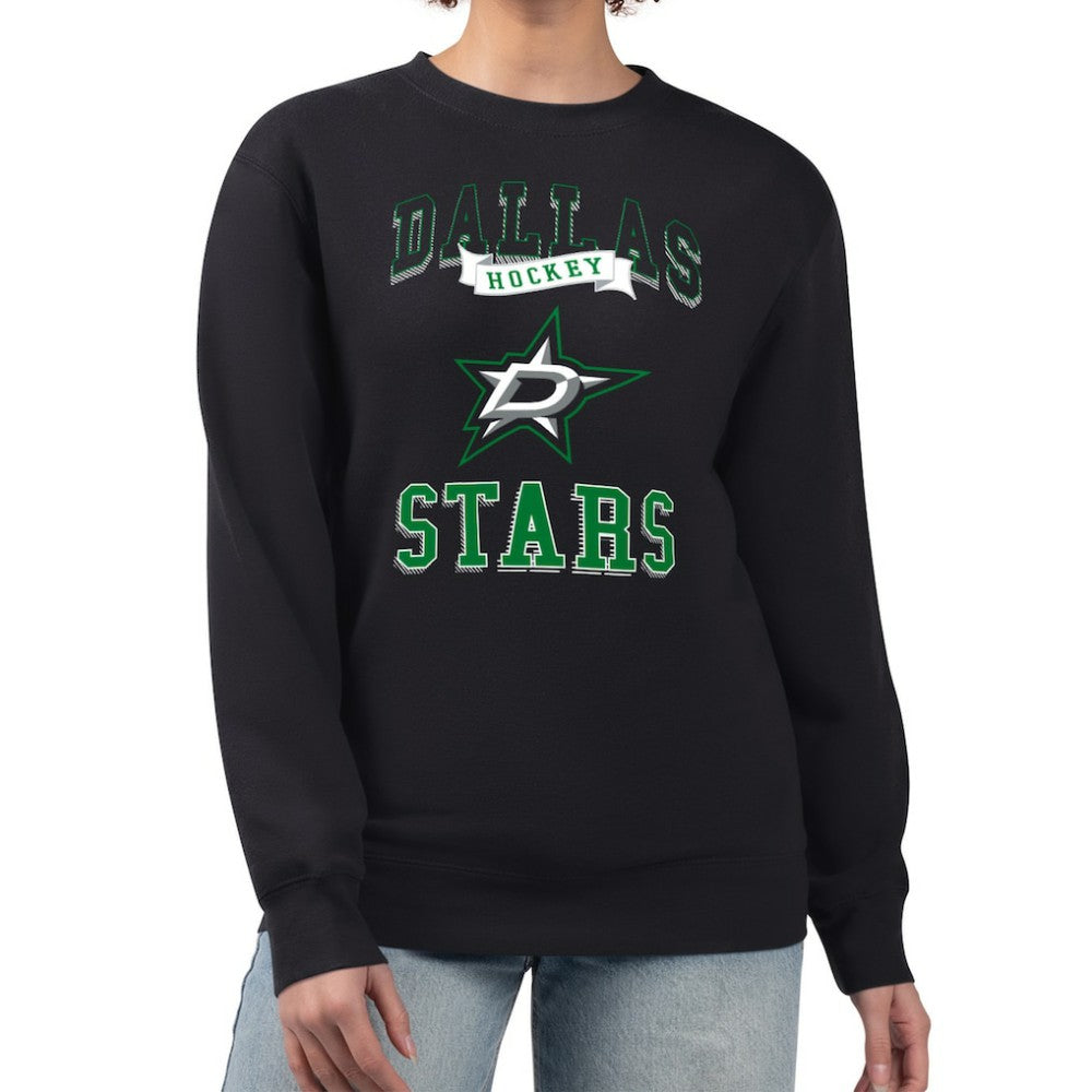 Dallas Stars G-III 4Her by Carl Banks Women's Team Logo Tri-Blend Fleece Pullover Sweatshirt - Black | US 201612707