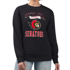 Ottawa Senators G-III 4Her by Carl Banks Women's Team Logo Tri-Blend Fleece Pullover Sweatshirt - Black | US 201612708