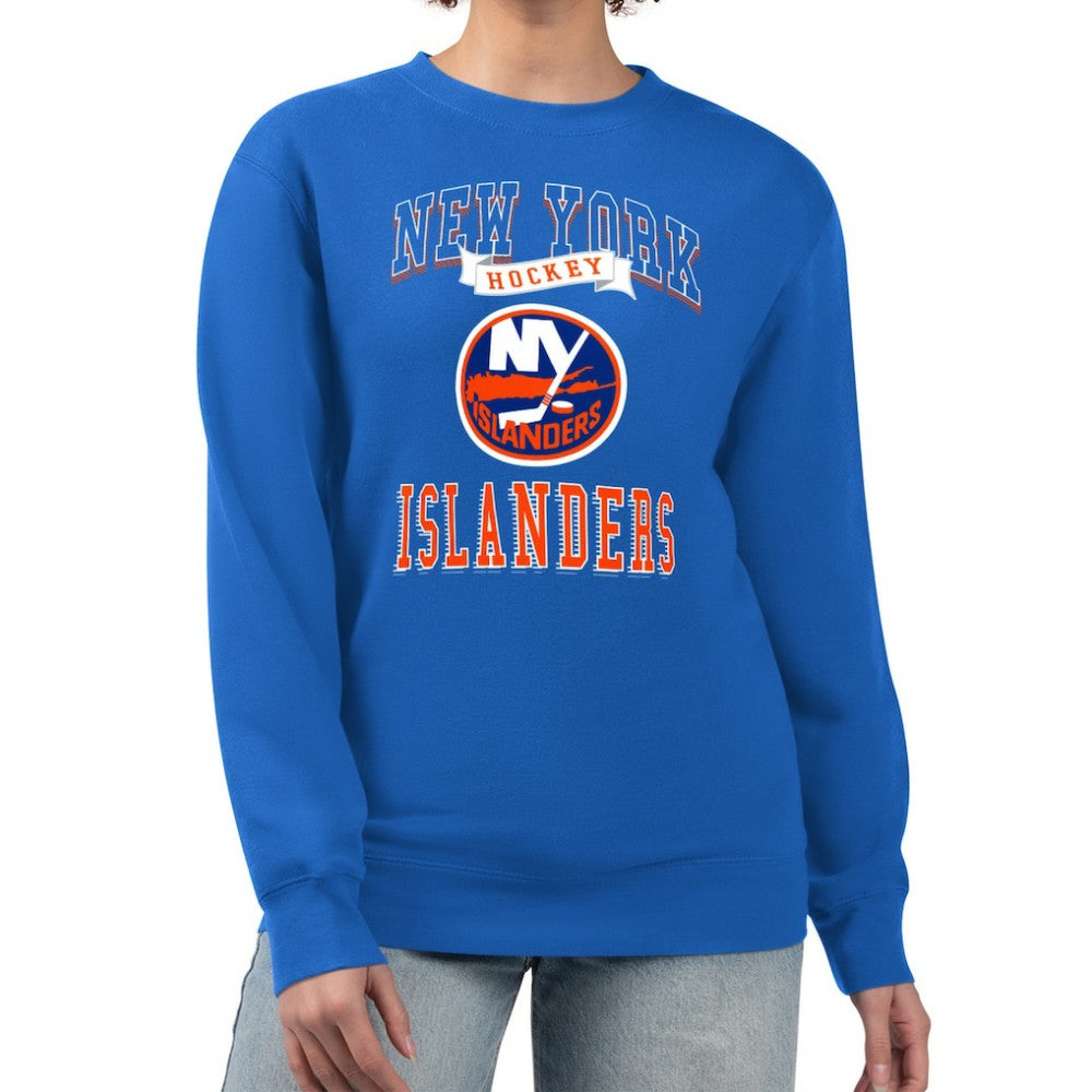 New York Islanders G-III 4Her by Carl Banks Women's Team Logo Tri-Blend Fleece Pullover Sweatshirt - Royal | US 201612711
