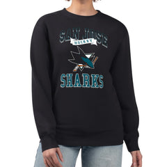 San Jose Sharks G-III 4Her by Carl Banks Women's Team Logo Tri-Blend Fleece Pullover Sweatshirt - Black | US 201612719