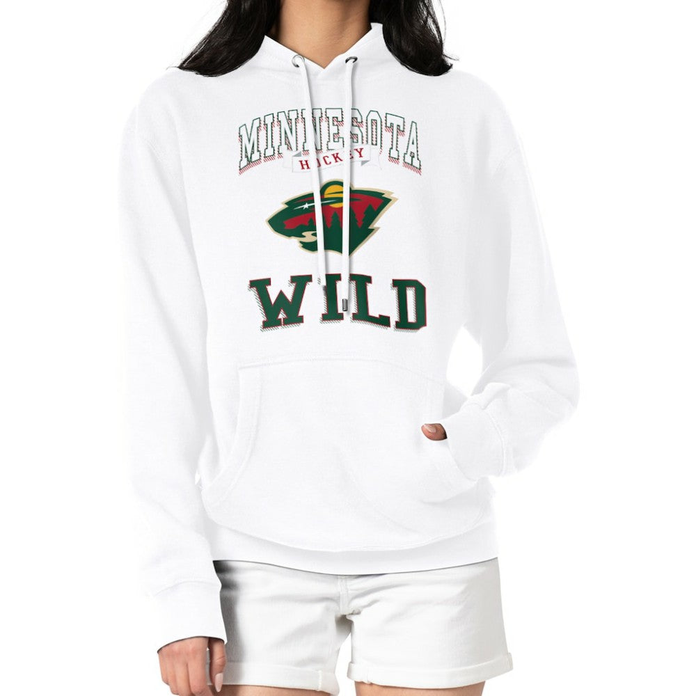 Minnesota Wild G-III 4Her by Carl Banks Women's Team Logo Tri-Blend Fleece Pullover Hoodie - White | US 201612722