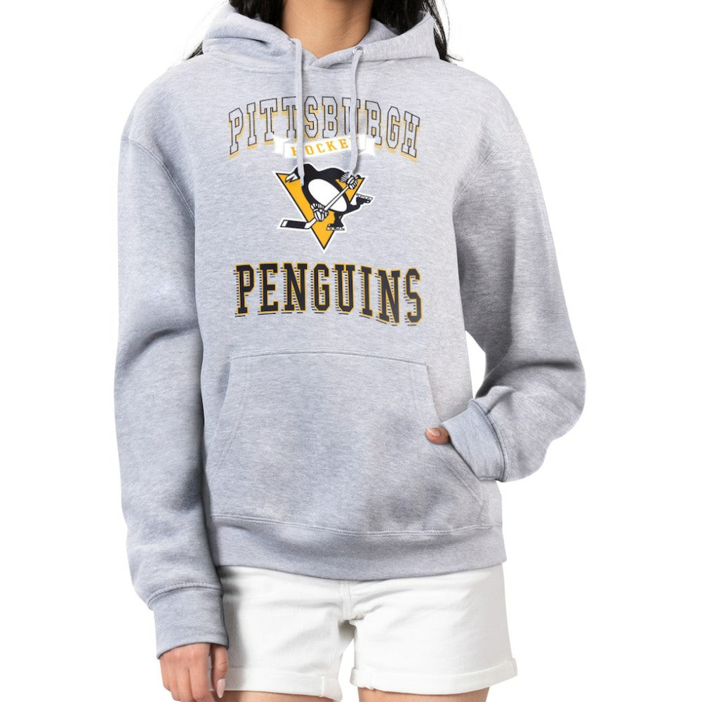 Pittsburgh Penguins G-III 4Her by Carl Banks Women's Team Logo Tri-Blend Fleece Pullover Hoodie - Heather Gray | US 201612733