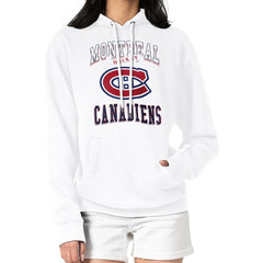 Montreal Canadiens G-III 4Her by Carl Banks Women's Team Logo Tri-Blend Fleece Pullover Hoodie - White | US 201612734