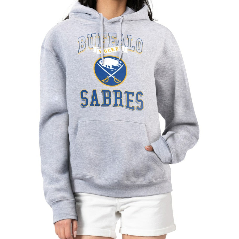 Buffalo Sabres G-III 4Her by Carl Banks Women's Team Logo Tri-Blend Fleece Pullover Hoodie - Heather Gray | US 201612737