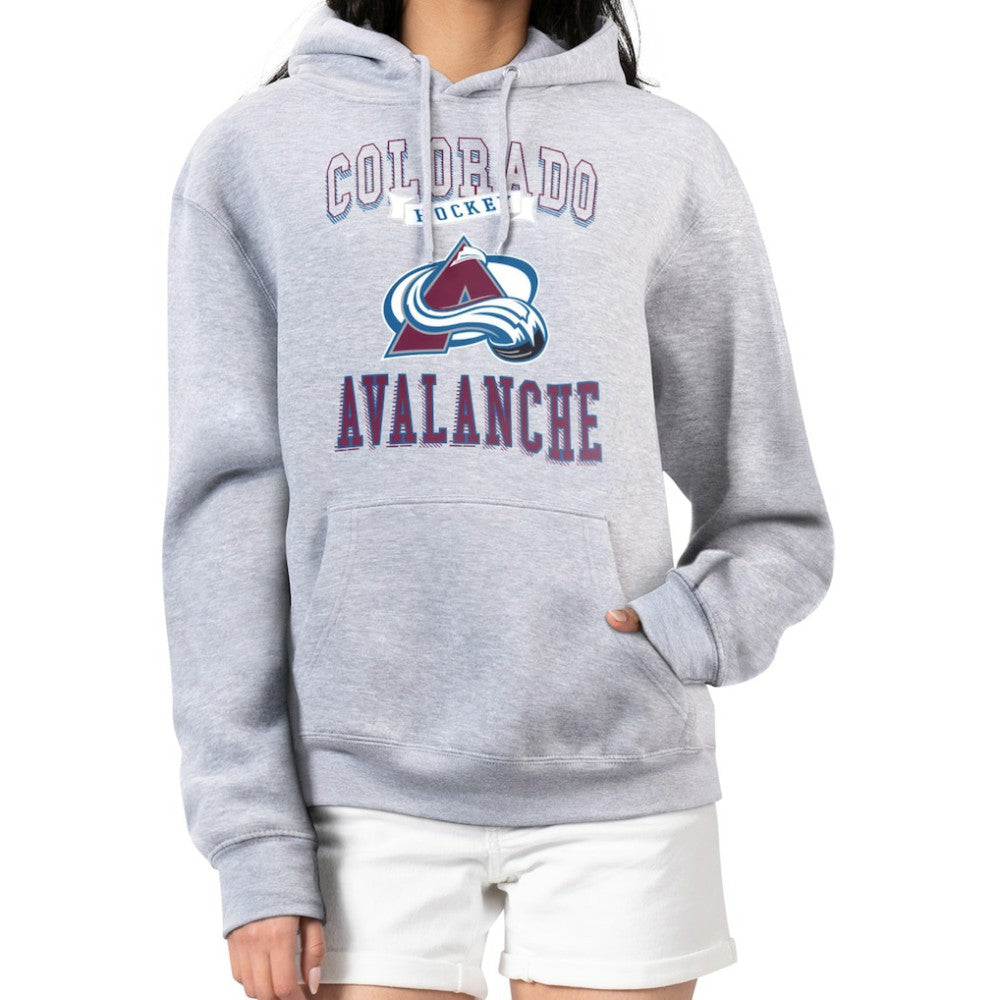 Colorado Avalanche G-III 4Her by Carl Banks Women's Team Logo Tri-Blend Fleece Pullover Hoodie - Heather Gray | US 201612745