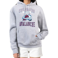 Colorado Avalanche G-III 4Her by Carl Banks Women's Team Logo Tri-Blend Fleece Pullover Hoodie - Heather Gray | US 201612745
