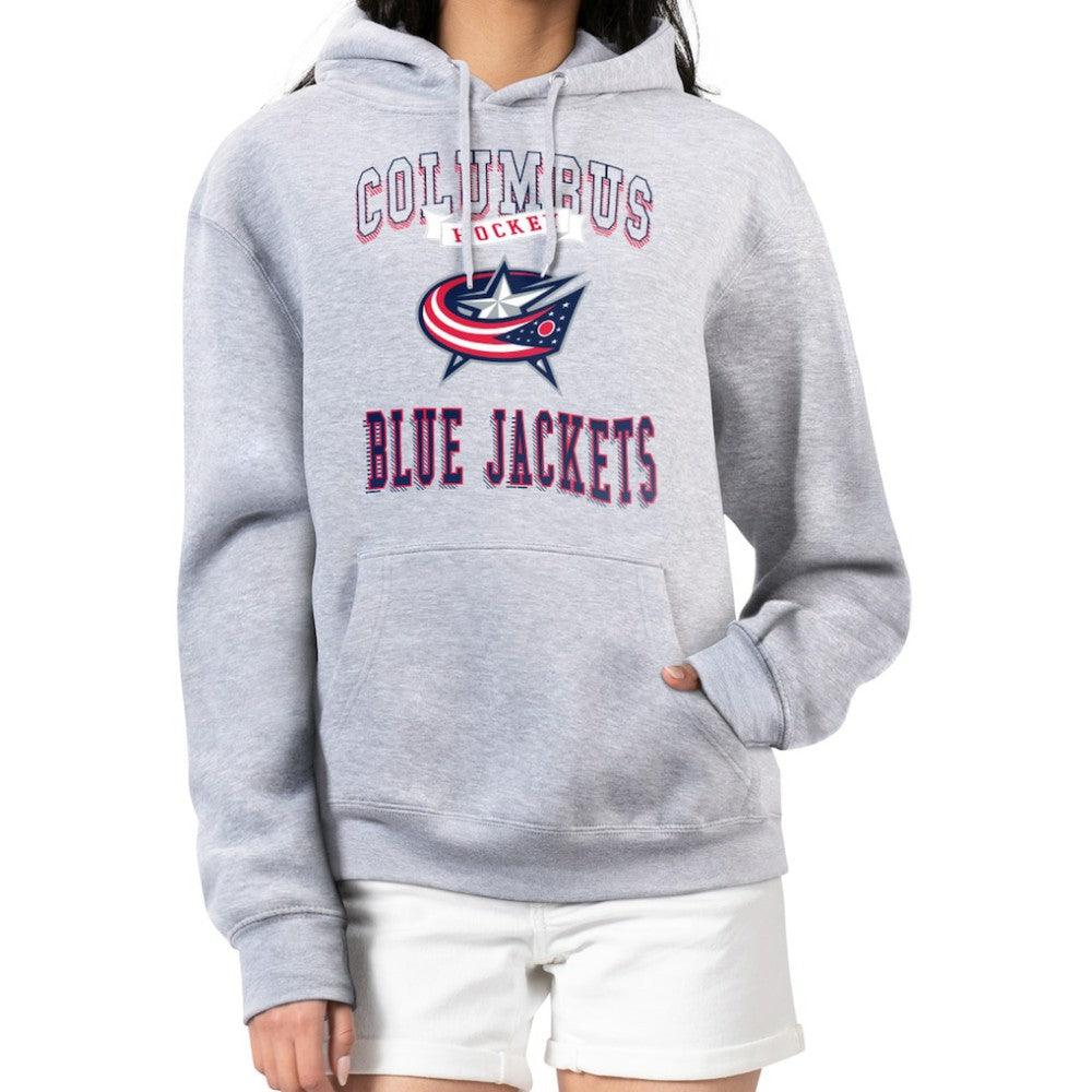 Columbus Blue Jackets G-III 4Her by Carl Banks Women's Team Logo Tri-Blend Fleece Pullover Hoodie - Heather Gray | US 201612747