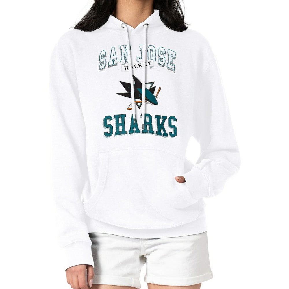 San Jose Sharks G-III 4Her by Carl Banks Women's Team Logo Tri-Blend Fleece Pullover Hoodie - White | US 201612766