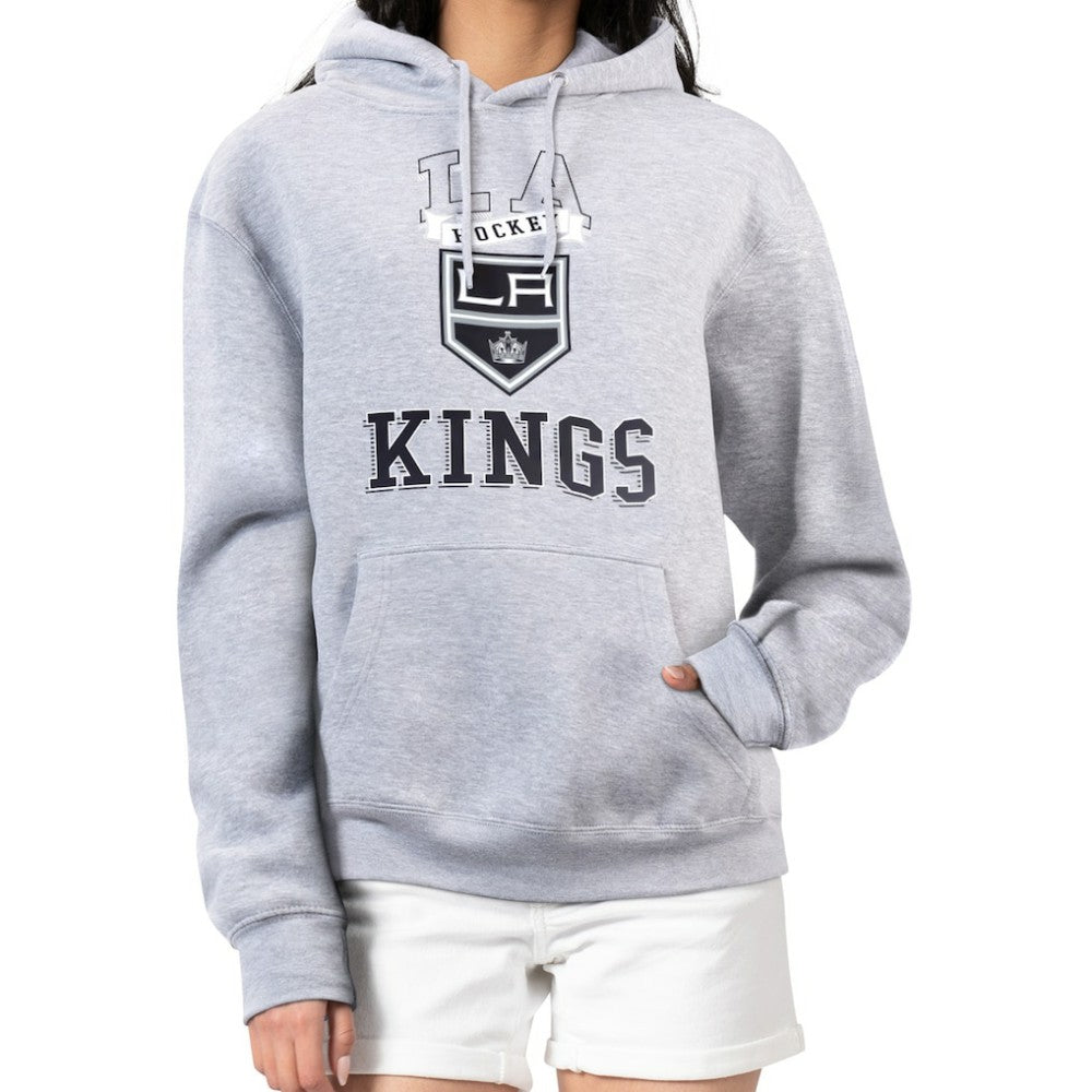 Los Angeles Kings G-III 4Her by Carl Banks Women's Team Logo Tri-Blend Fleece Pullover Hoodie - Heather Gray | US 201612770