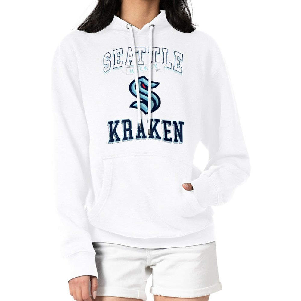 Seattle Kraken G-III 4Her by Carl Banks Women's Team Logo Tri-Blend Fleece Pullover Hoodie - White | US 201612772