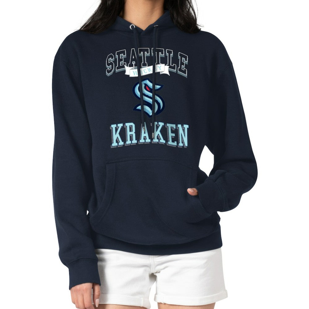 Seattle Kraken G-III 4Her by Carl Banks Women's Team Logo Tri-Blend Fleece Pullover Hoodie - Deep Sea Blue | US 201612775
