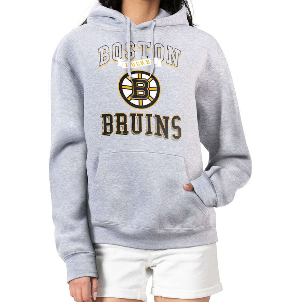 Boston Bruins G-III 4Her by Carl Banks Women's Team Logo Tri-Blend Fleece Pullover Hoodie - Heather Gray | US 201612786