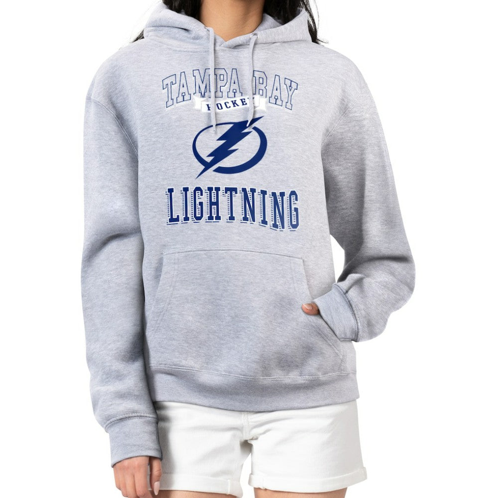 Tampa Bay Lightning G-III 4Her by Carl Banks Women's Team Logo Tri-Blend Fleece Pullover Hoodie - Heather Gray | US 201612790