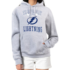 Tampa Bay Lightning G-III 4Her by Carl Banks Women's Team Logo Tri-Blend Fleece Pullover Hoodie - Heather Gray | US 201612790