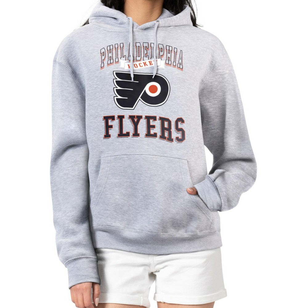 Philadelphia Flyers G-III 4Her by Carl Banks Women's Team Logo Tri-Blend Fleece Pullover Hoodie - Heather Gray | US 201612792